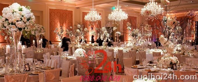 Dịch vụ cưới hỏi 24h trọn vẹn ngày vui chuyên trang trí nhà đám cưới hỏi và nhà hàng tiệc cưới | Trang trí tiệc cưới 23
